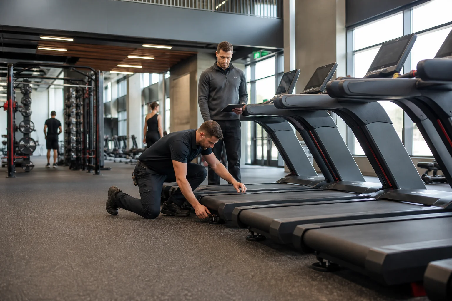 Commercial treadmill gym installation